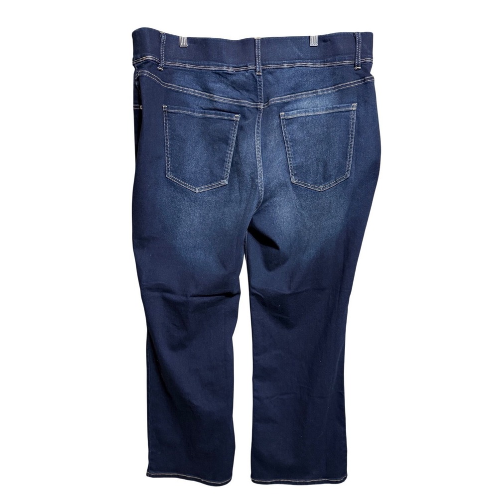 Terra & Sky Bootcut Jeans Womens 2X (20W-22W) Dark Wash New Pull On High Rise - Picture 2 of 8